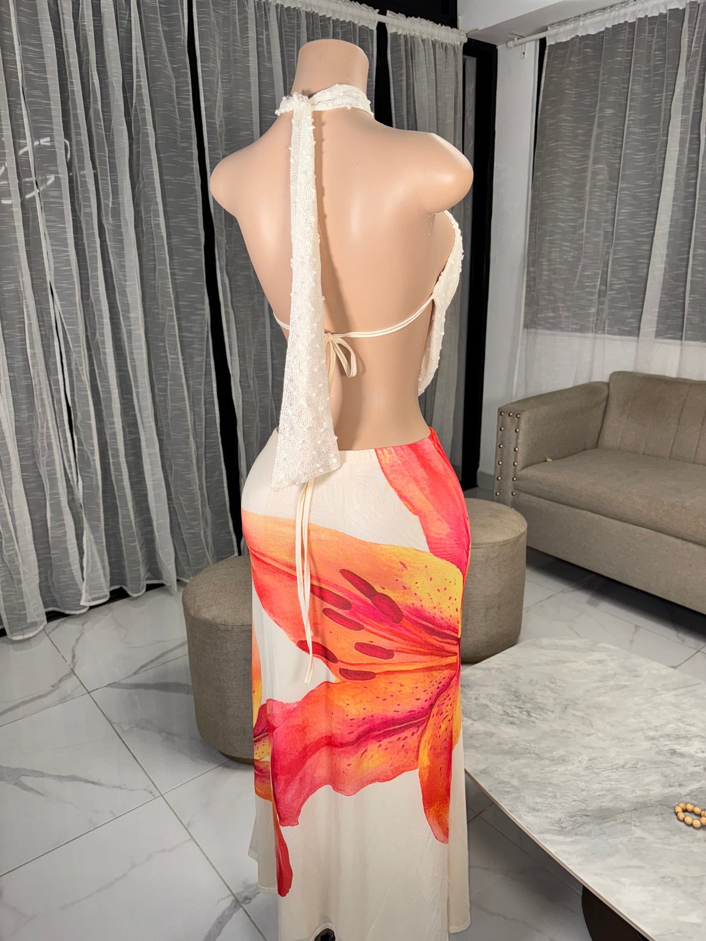 Flower summer skirt set 2 pieces