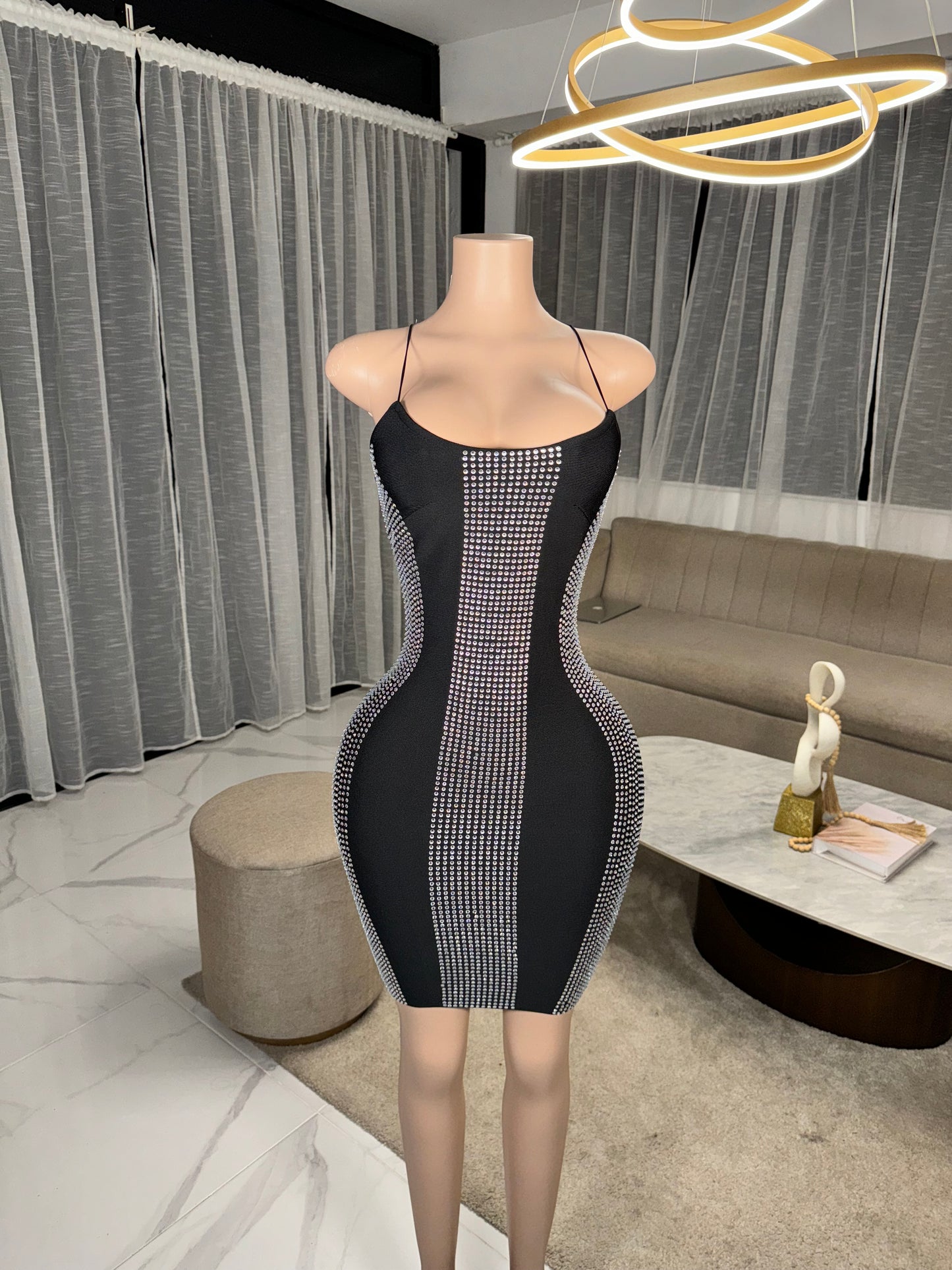 Diamond bandage mini dress