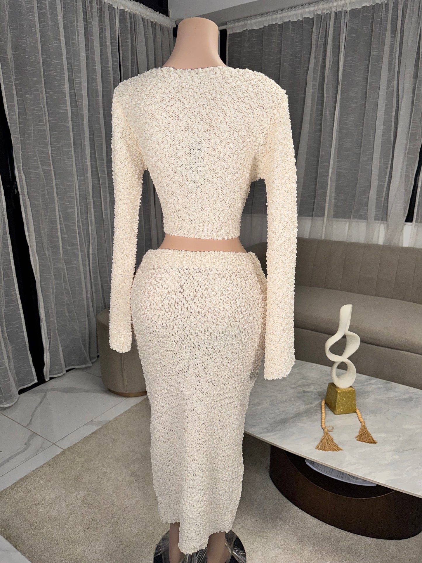 Sofie cozy midi skirt set 2 pieces