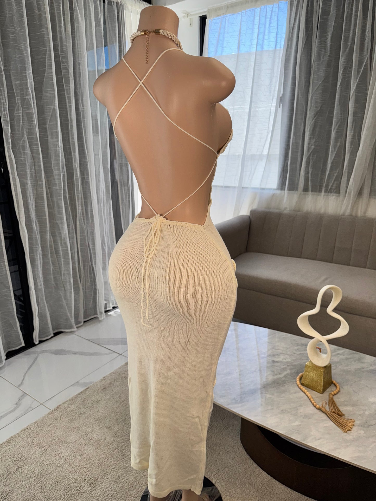 Beatriz flower 3D crochet dress