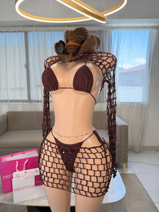Arena tejida skirt set 4 pieces
