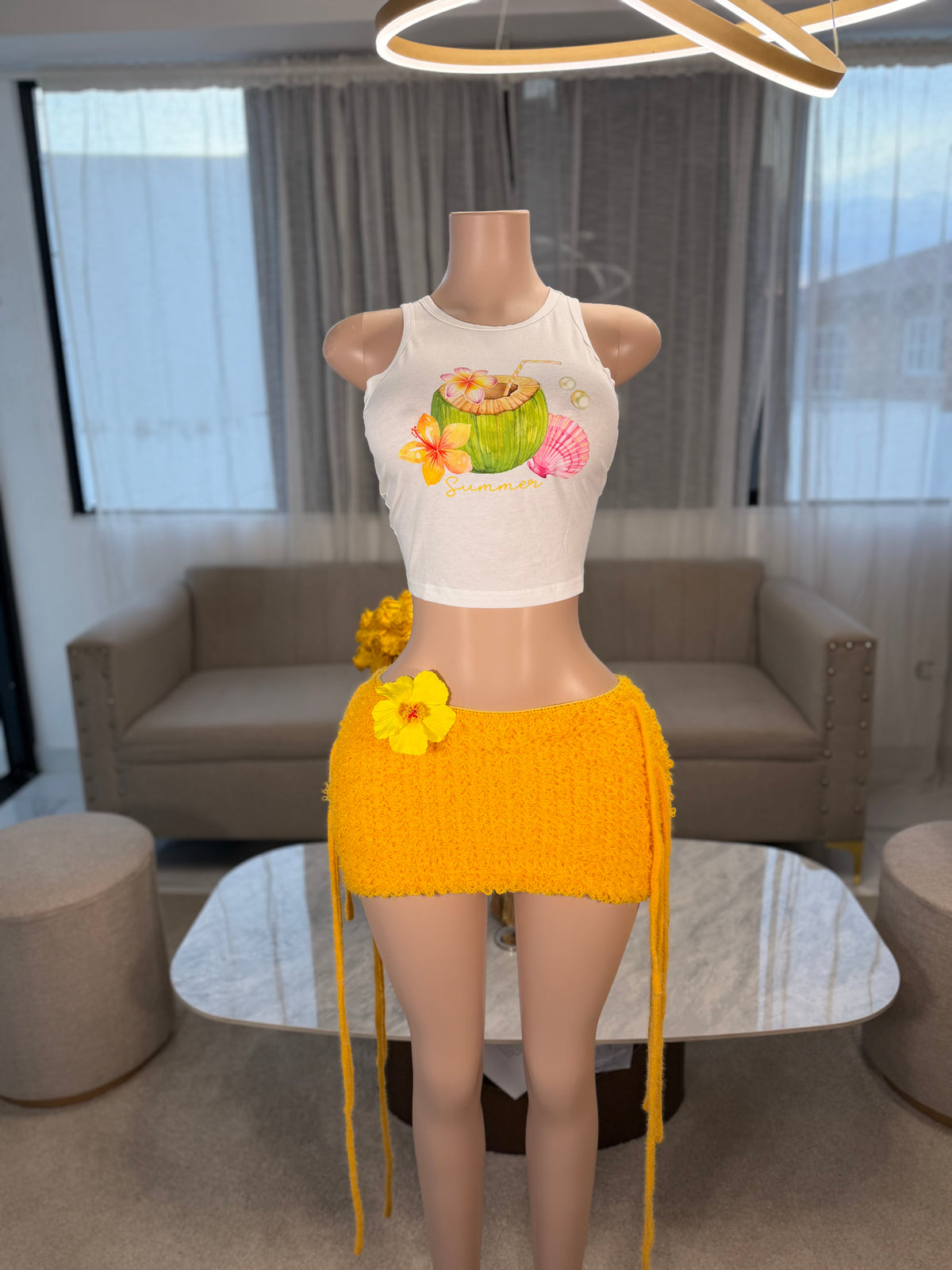 Tropical skirt set 2 pieces
