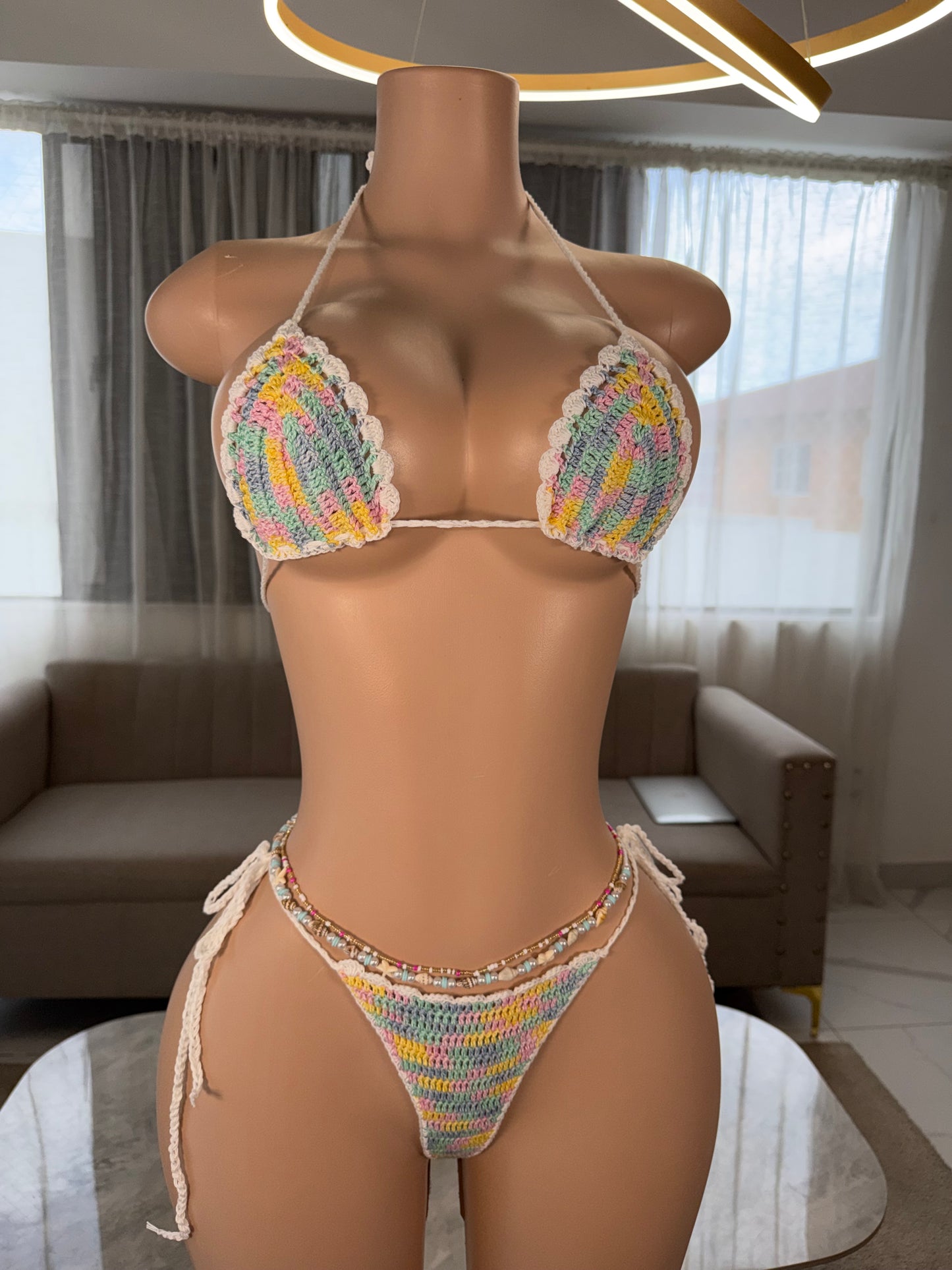 Candy blossom crochet kini