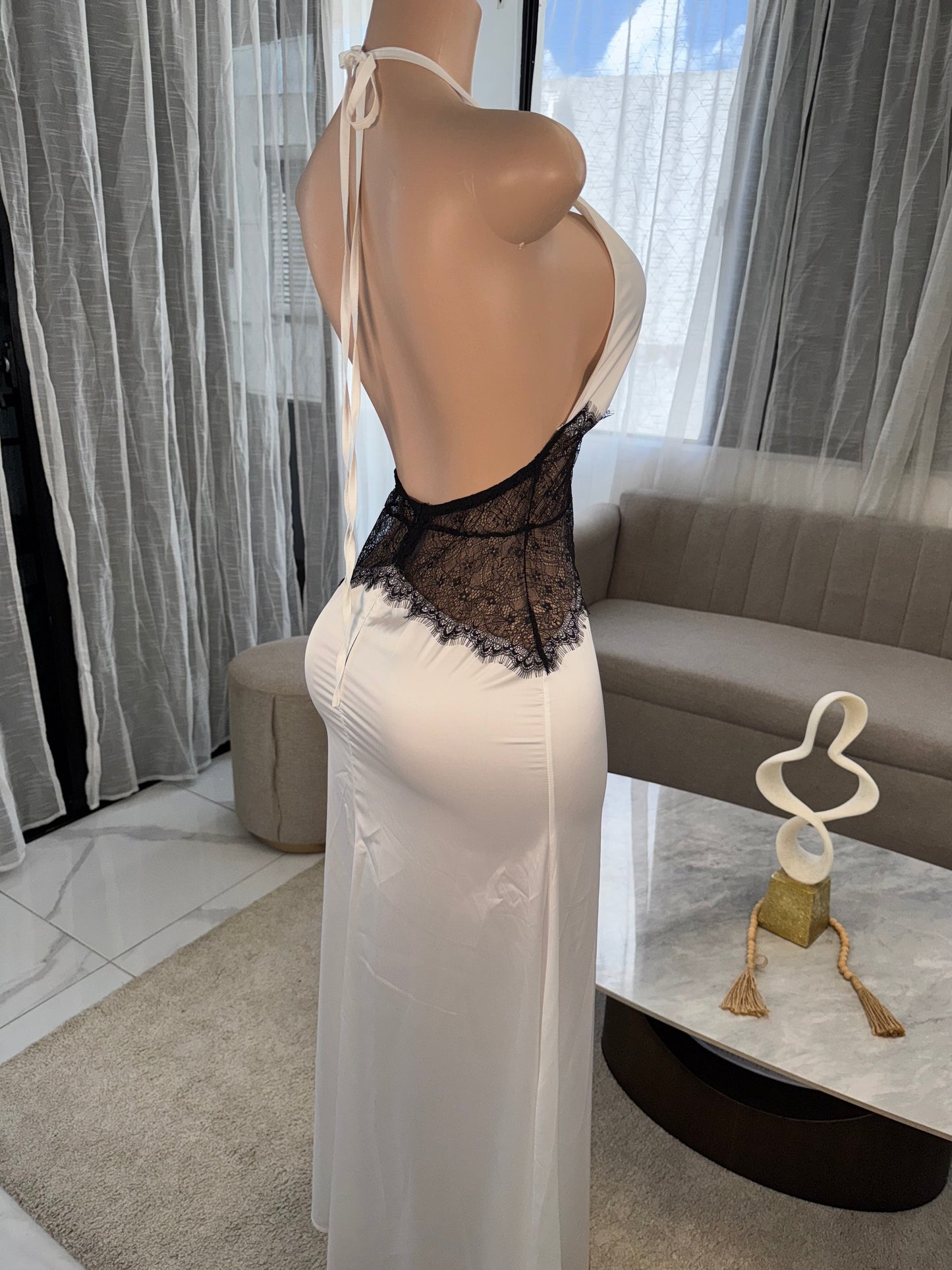 Crystal satin maxi dress
