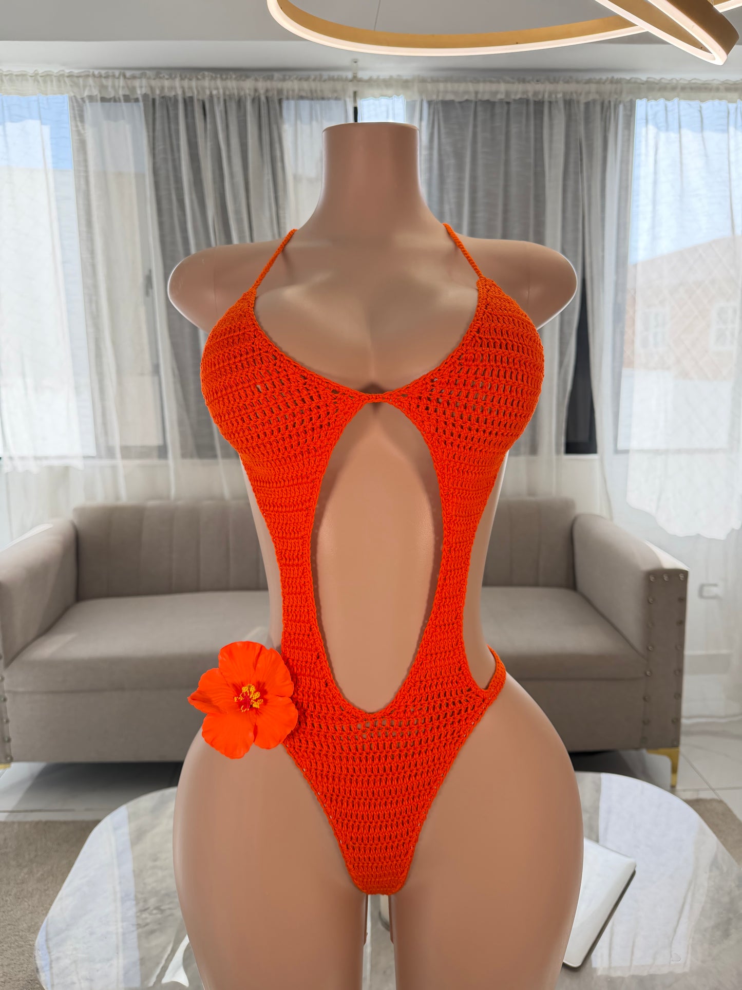 Tropical crochet bodysuit