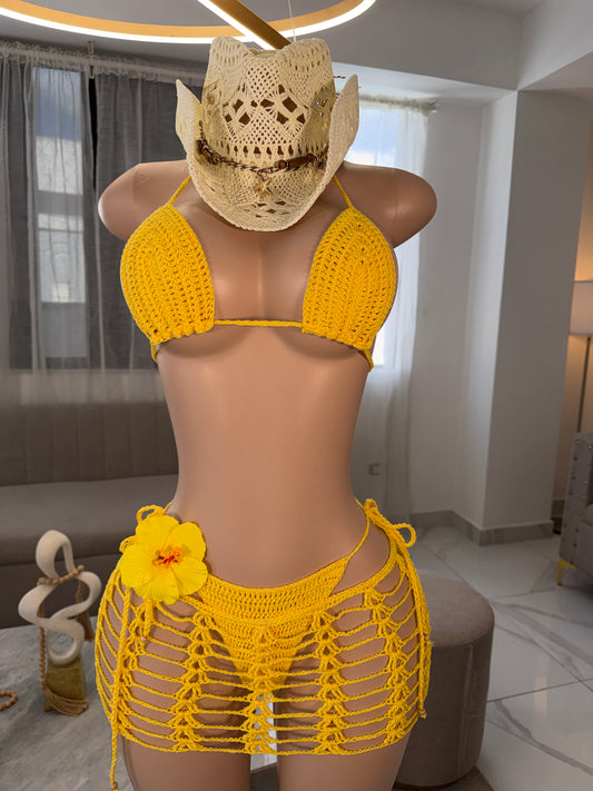 Vacation mindset crochet kini 3 pieces