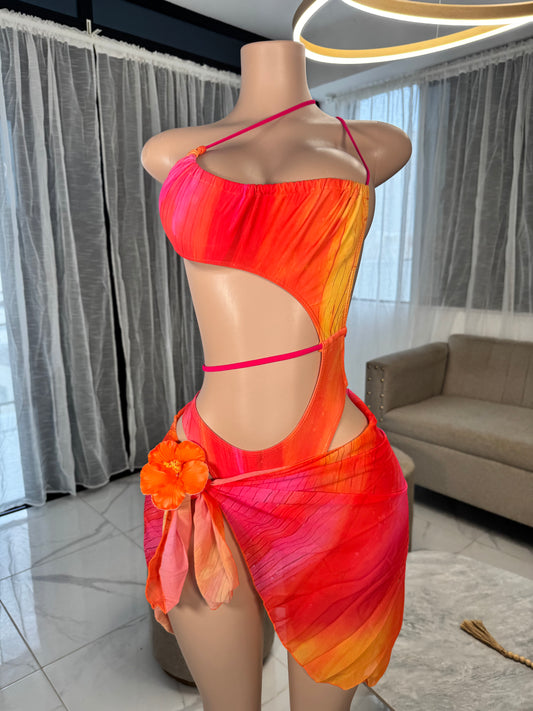 Colorful bodysuit & skirt