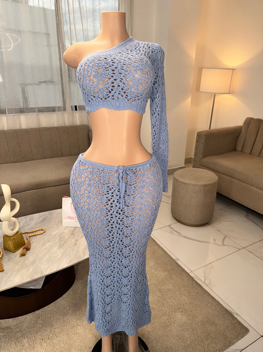 Luly crochet skirt set cover up