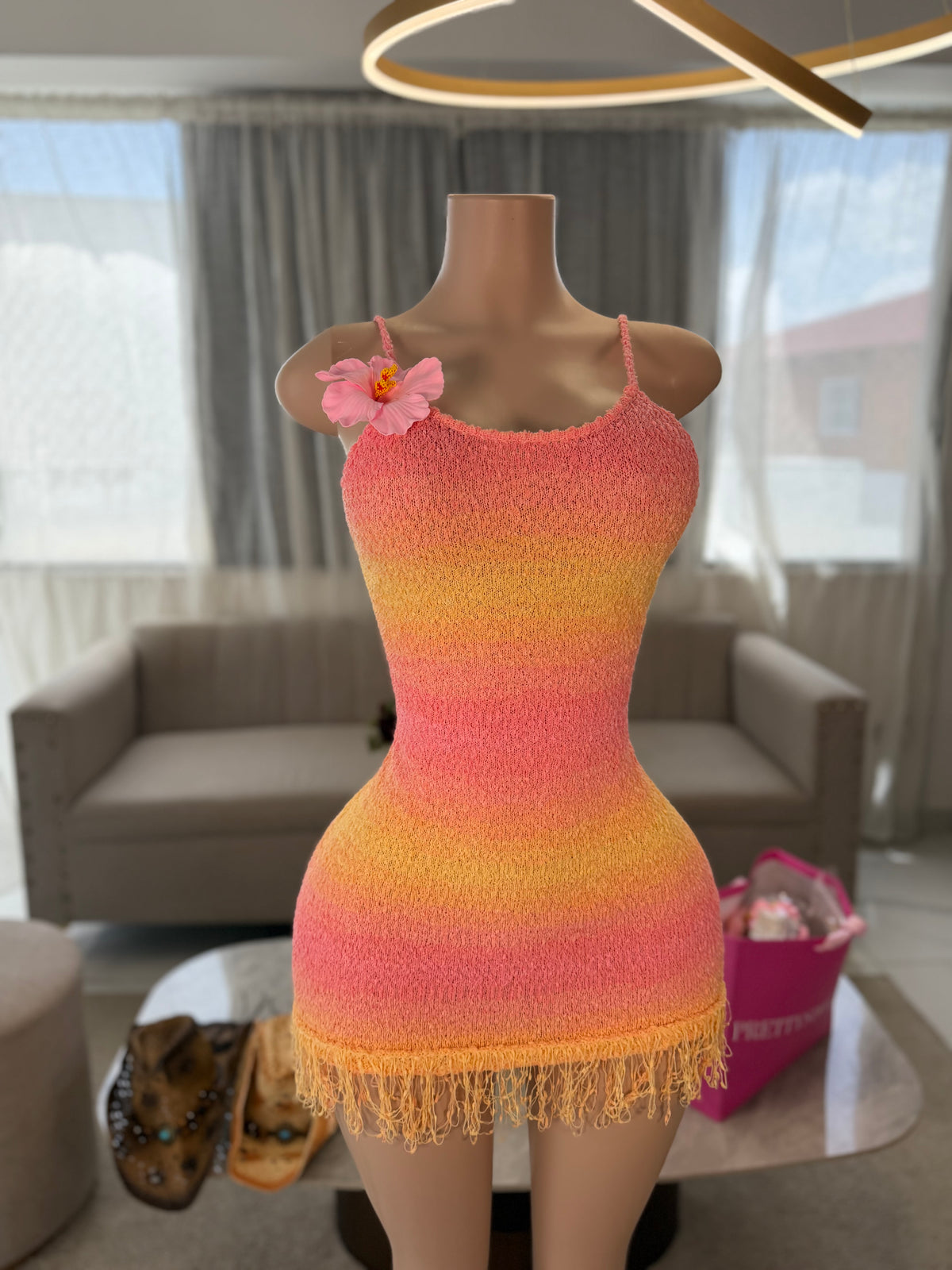 Tropical multicolor mini dress