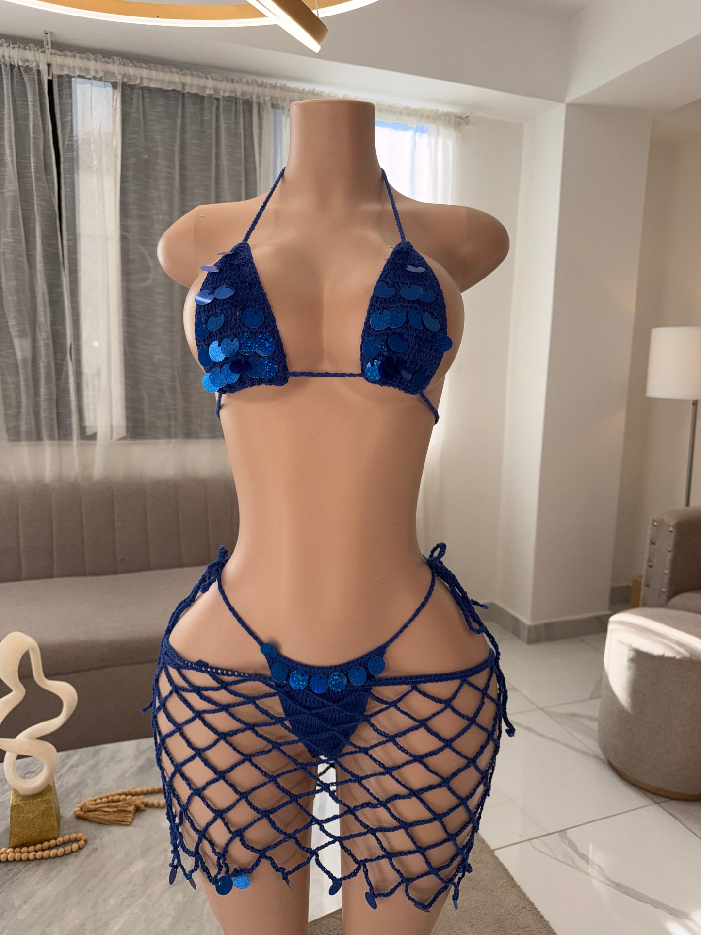 Carnaval skirt crochet kini 3 pieces