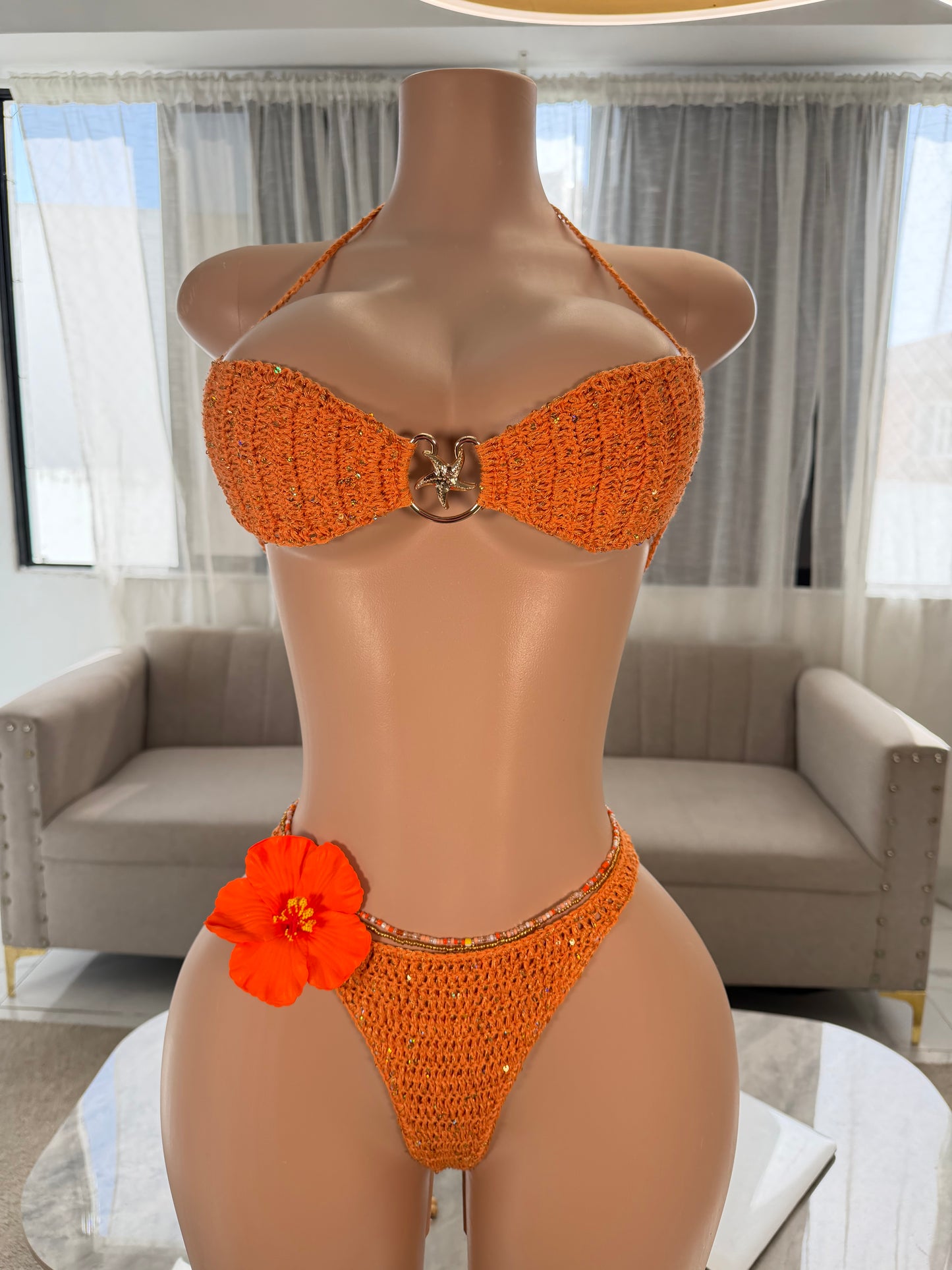 Tiara glitters crochet kini 2 pieces