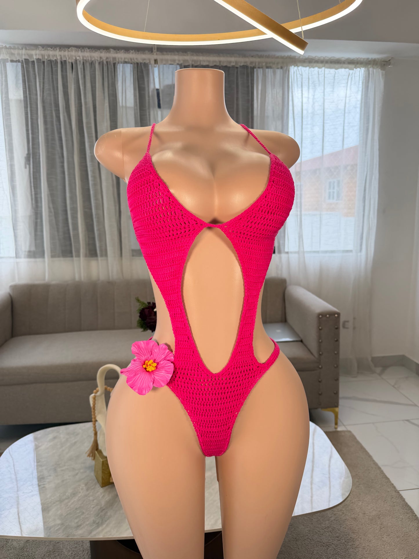 Tropical crochet bodysuit