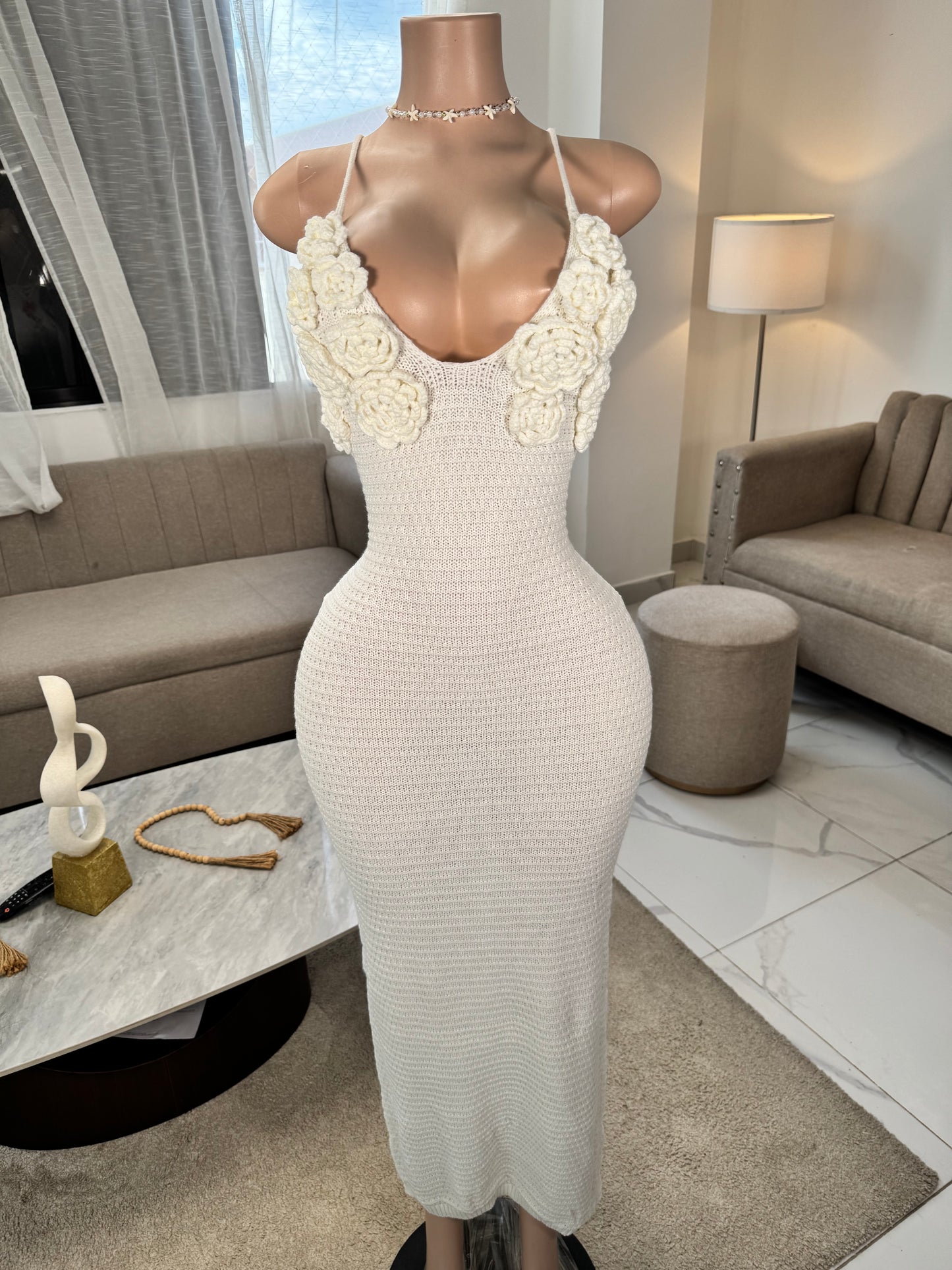 Stella crochet midi dress