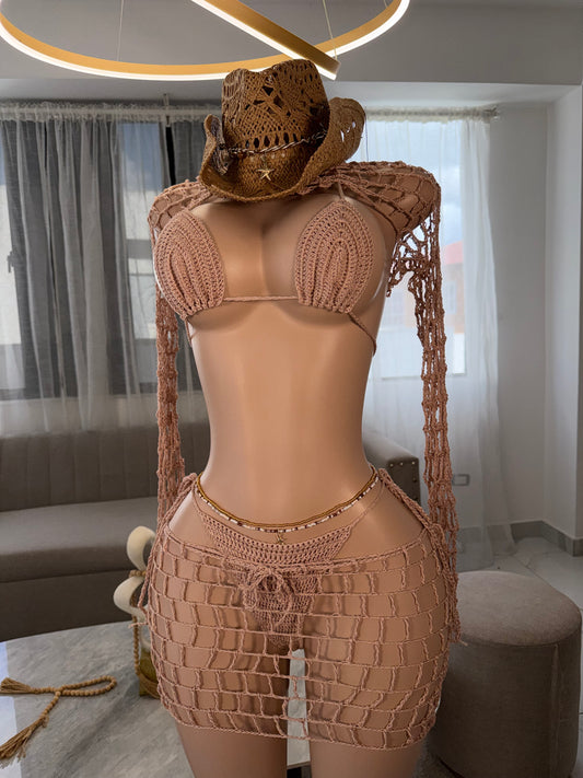 Arena tejida crochet kini set 4 pieces