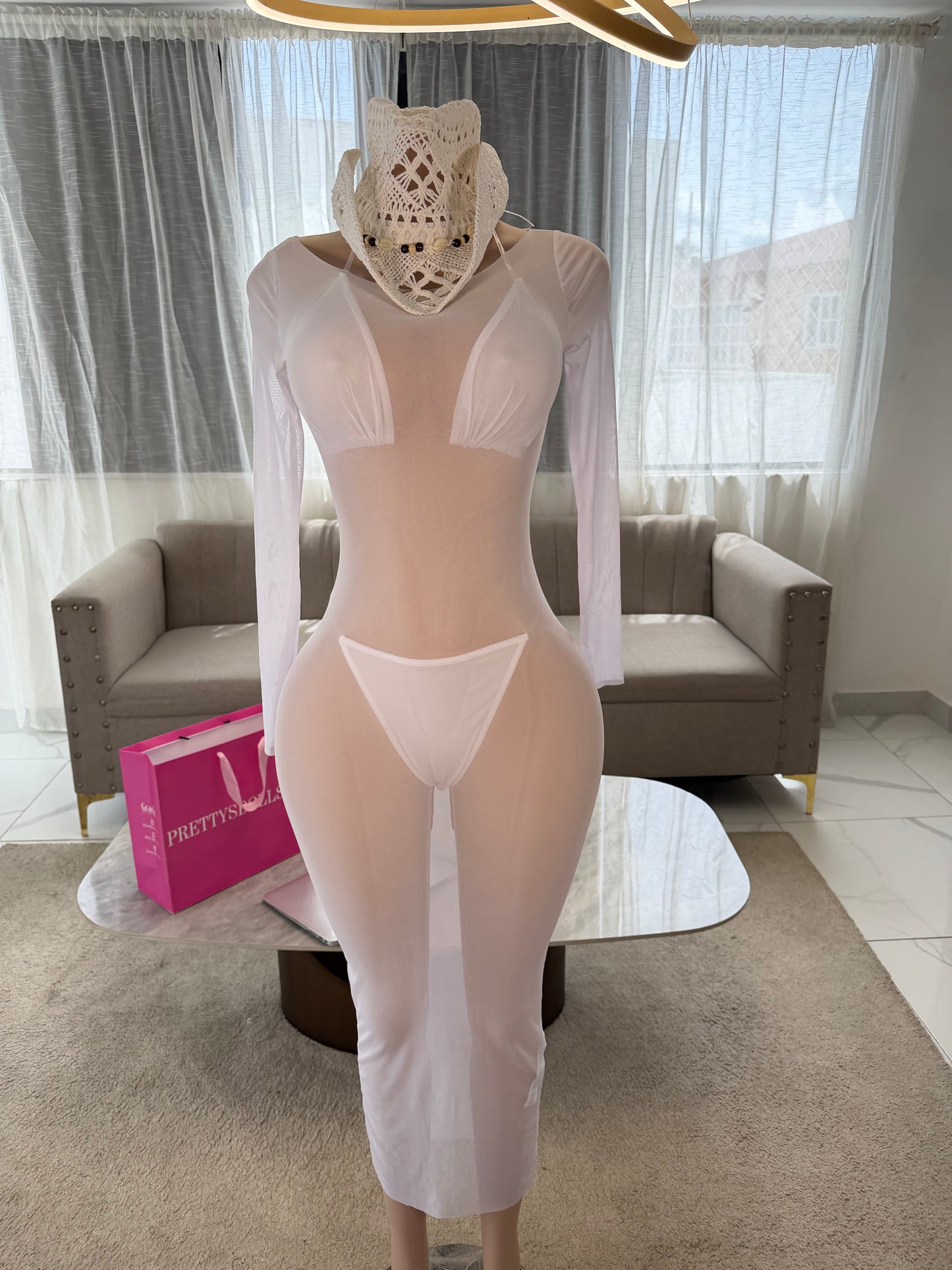 Transparent cover up dress