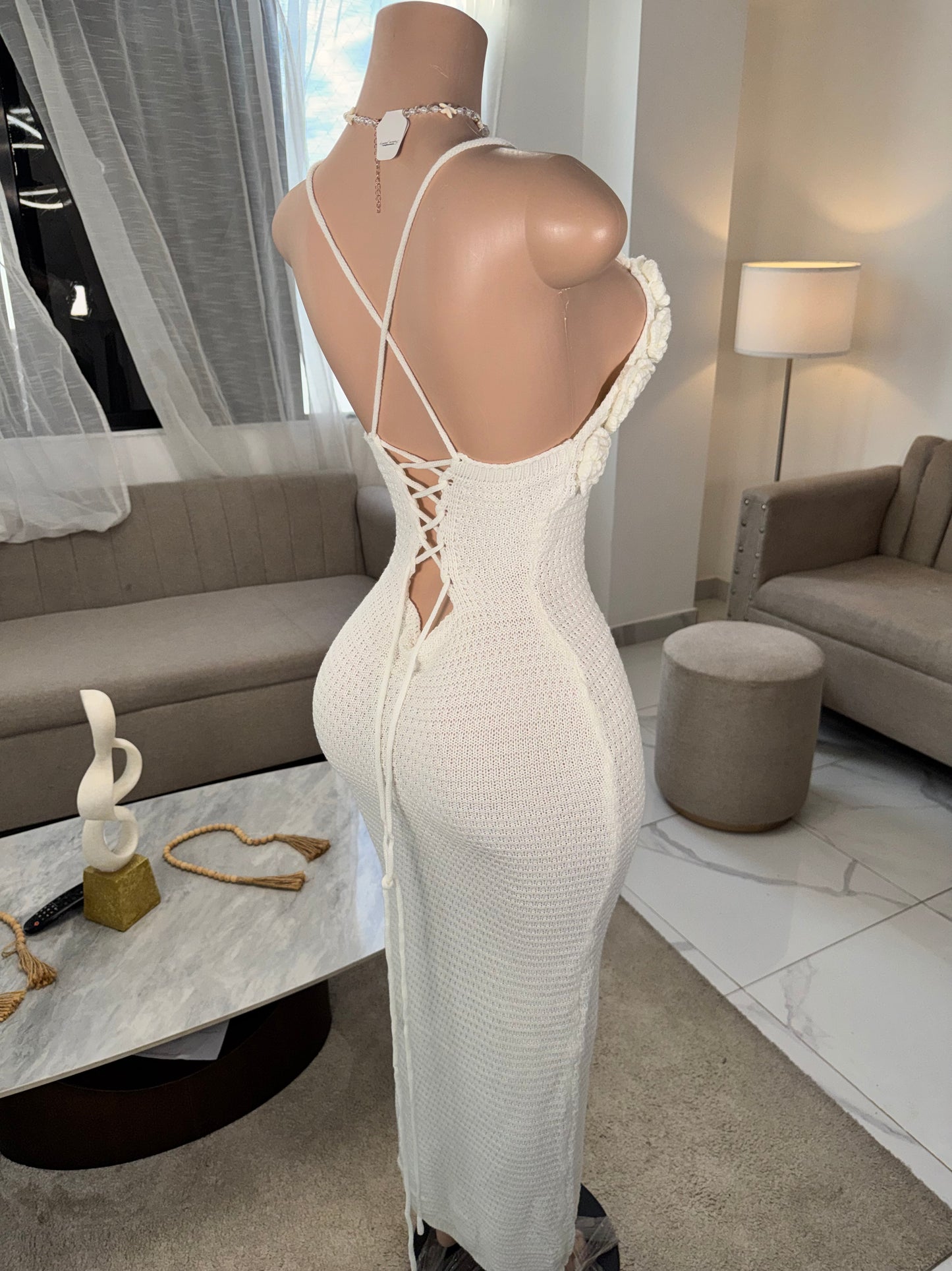 Stella crochet midi dress