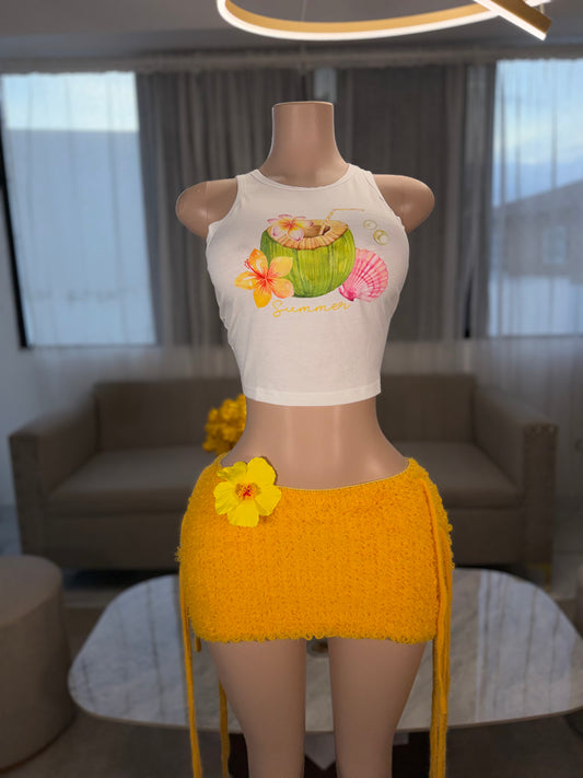Tropical skirt set 2 pieces