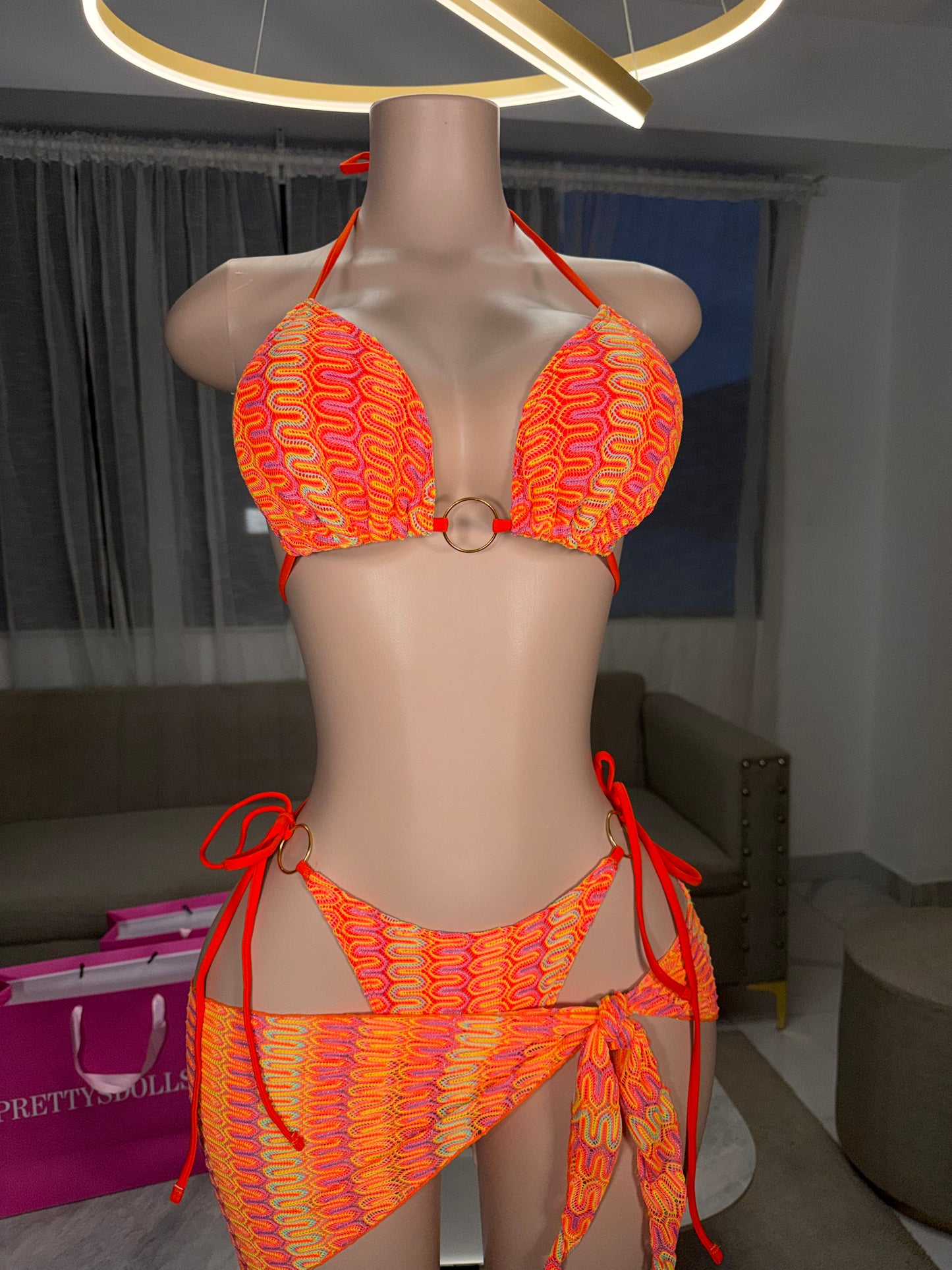 Hawaiian skirt set 3 pieces