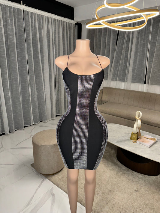 Diamond bandage mini dress
