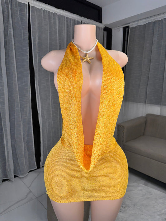 Diana gold marfil dress