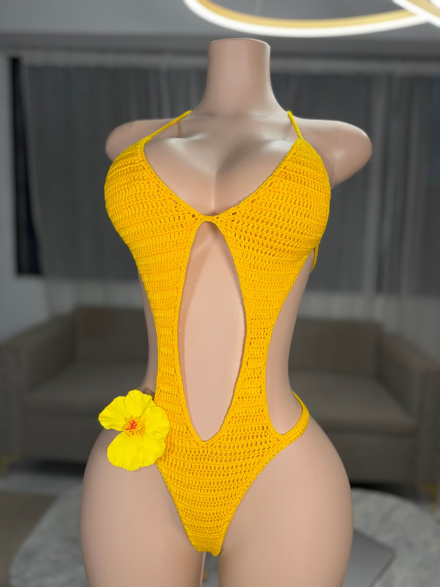 Tropical crochet bodysuit