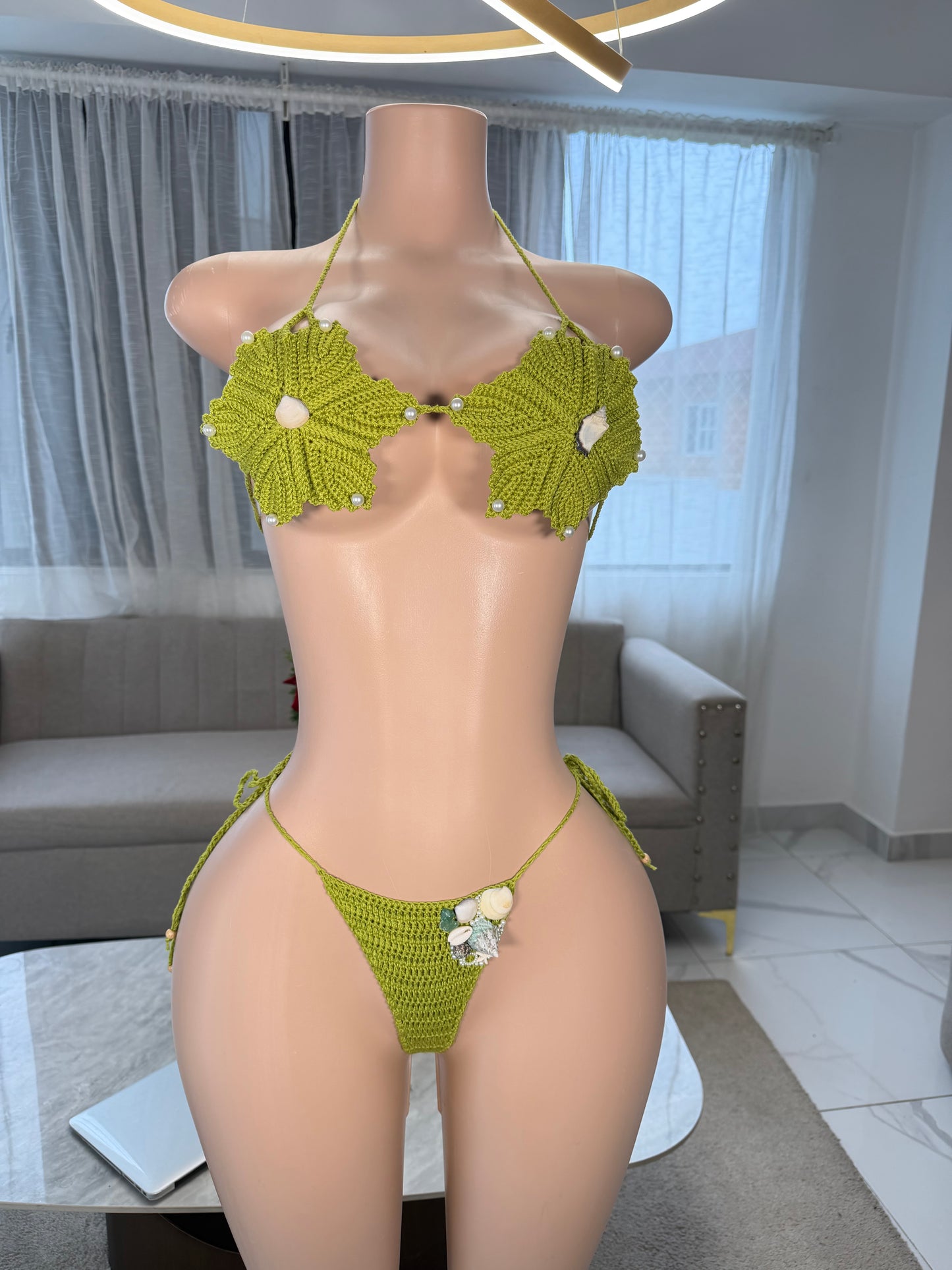 3D flowers crochet kini