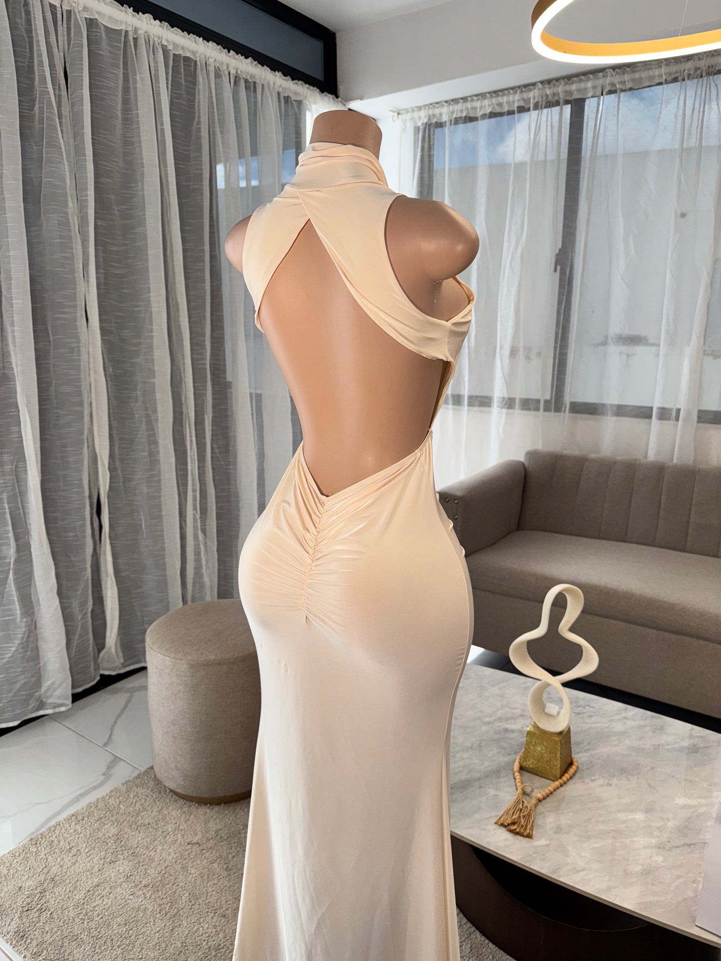 Coral midi dress
