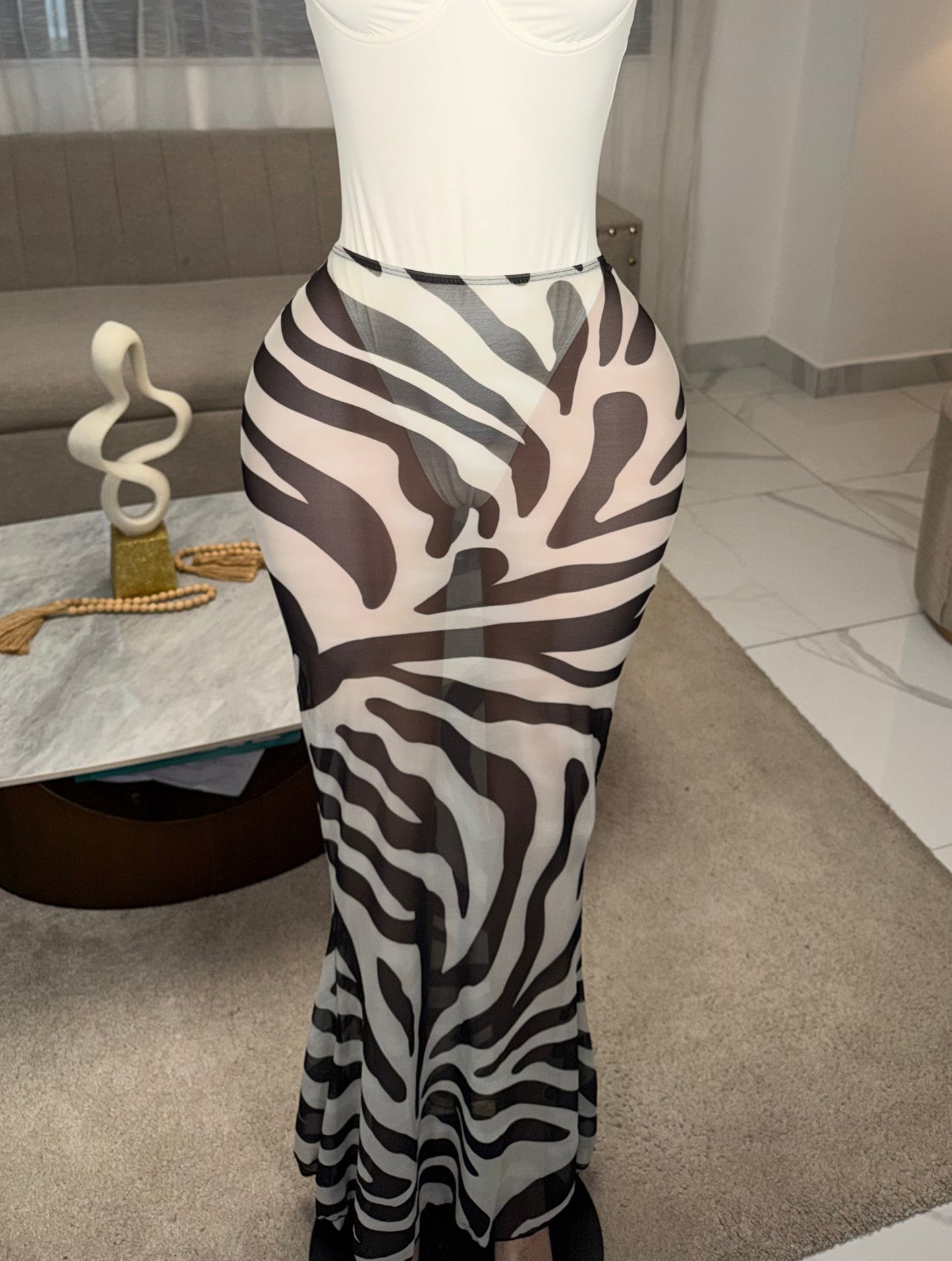Zebra skirt cover up