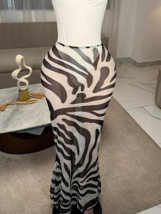 Zebra skirt cover up