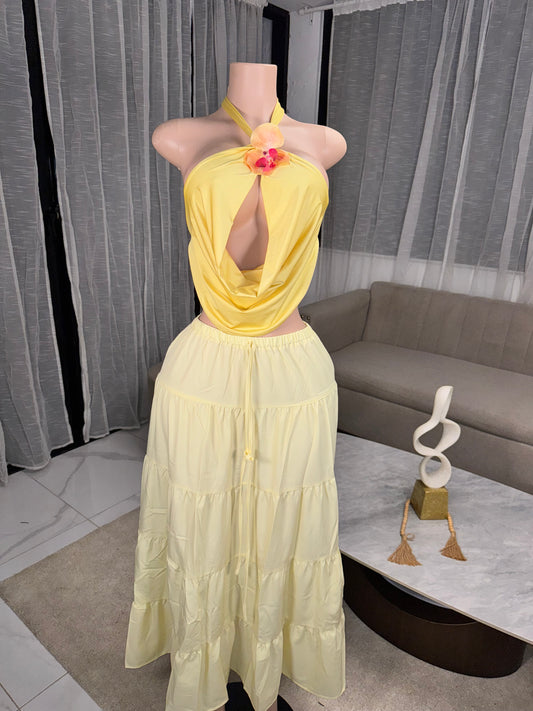 Flower summer skirt set 2 pieces