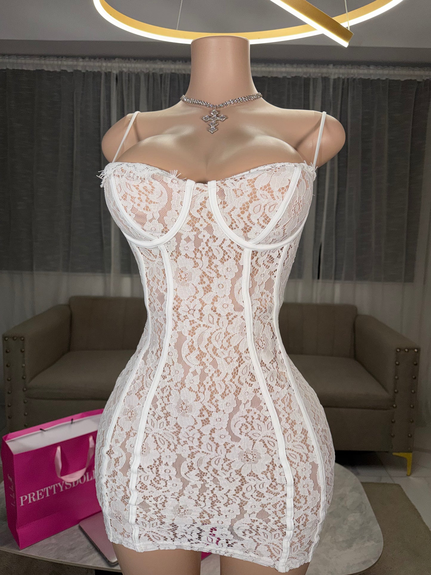 Lace mini dress